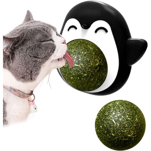 Kalanka-Herbe À Chat Boule Jouet Pour Chat Boule Herbe A Chat Jouets D'intérieur Pour Jouer Avec Les Chats Peut Être Tourné À 360° Avec Bouchon De Rangement Et 1 Boule D'herbe À Chat Remplaçable.