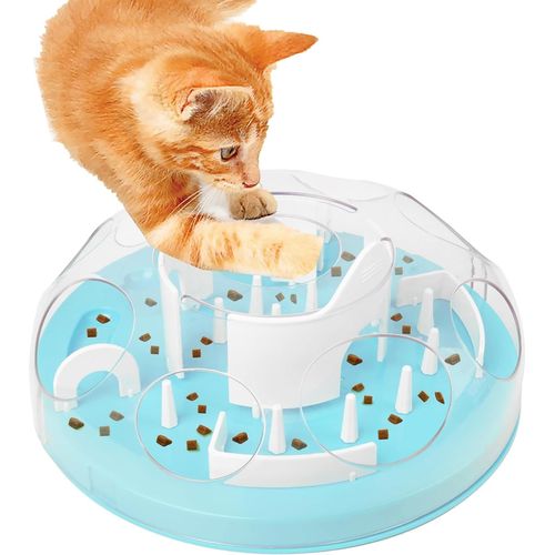 Cmws-Table De Jeu Pour Chats Intelligence Jouet Intelligent Pour Chats - Bleu