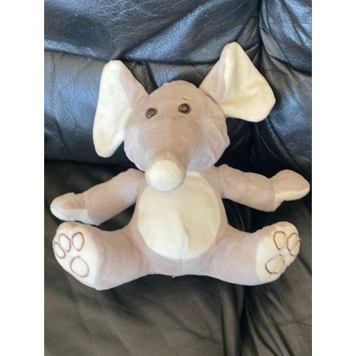 Peluche éléphant blanc et gris minifeet 20cm