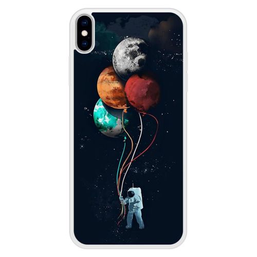 Coque Silicone Renforcée - Compatible Apple Iphone Xs - Design Cosmonaute Aux Ballons