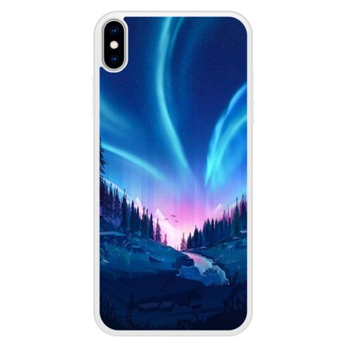 Coque Silicone Renforcée - Compatible Apple Iphone Xs - Design Tombee De Nuit