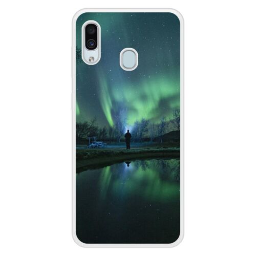 Coque Silicone Renforcée - Compatible Samsung Galaxy A20 - Design Aurores Boreales