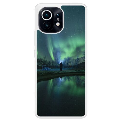 Coque Silicone Renforcée - Compatible Xiaomi Mi 11 - Design Aurores Boreales