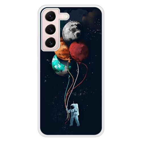 Coque Silicone Renforcée - Compatible Samsung Galaxy S22 - Design Cosmonaute Aux Ballons