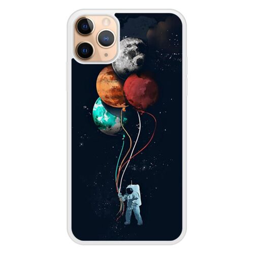 Coque Silicone Renforcée - Compatible Apple Iphone 11 - Design Cosmonaute Aux Ballons