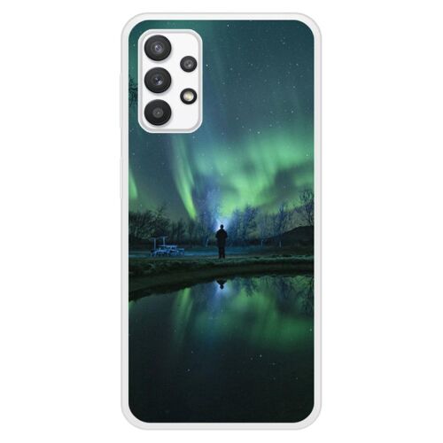 Coque Silicone Renforcée - Compatible Samsung Galaxy A32 - Design Aurores Boreales