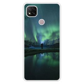 Coque Silicone Renforcée - Compatible Xiaomi Redmi 9c - Design Aurores Boreales