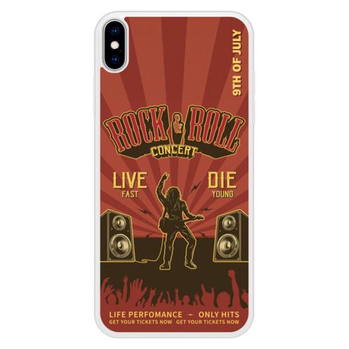 Coque Silicone Renforcée - Compatible Apple Iphone Xs - Design Rock And Roll