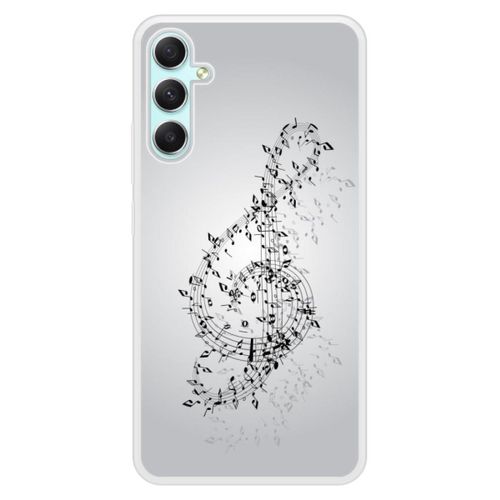 Coque Silicone Renforcée - Compatible Samsung Galaxy A24 - Design Valse Des Notes