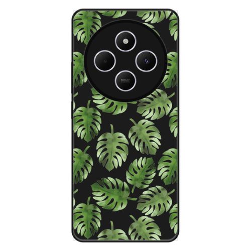 Coque Silicone Renforcée - Compatible Xiaomi Redmi 14c - Design Feuilles De Monstera
