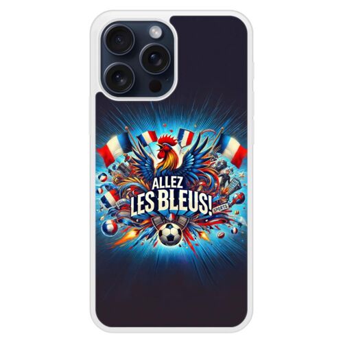 Coque Silicone Renforcée - Compatible Apple Iphone 15 - Design Allez Les Bleus