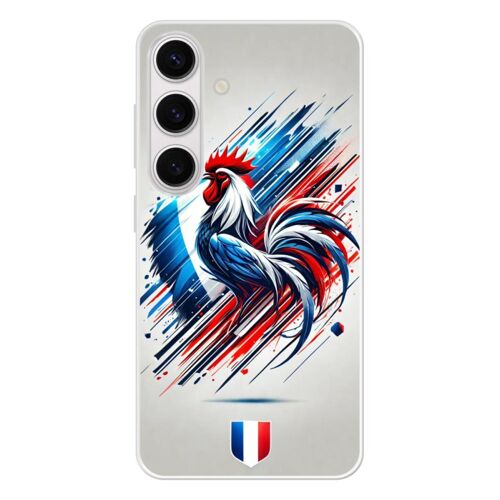 Coque Silicone Renforcée - Compatible Samsung Galaxy S24 - Design Coq Francais