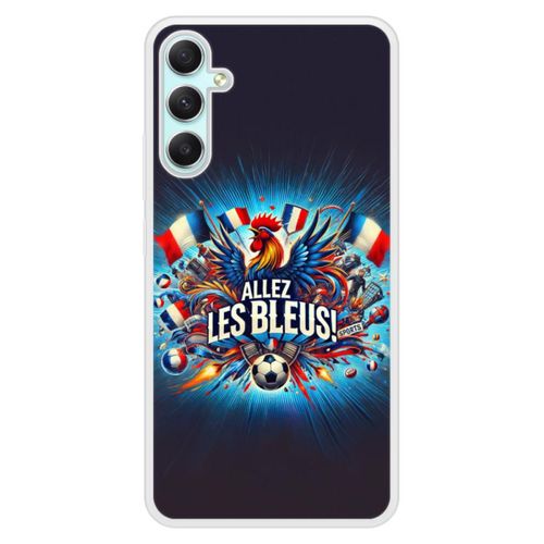 Coque Silicone Renforcée - Compatible Samsung Galaxy A24 - Design Allez Les Bleus