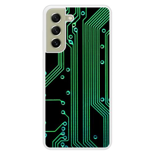 Coque Silicone Renforcée - Compatible Samsung Galaxy S21 - Design Texture Circuit Geek