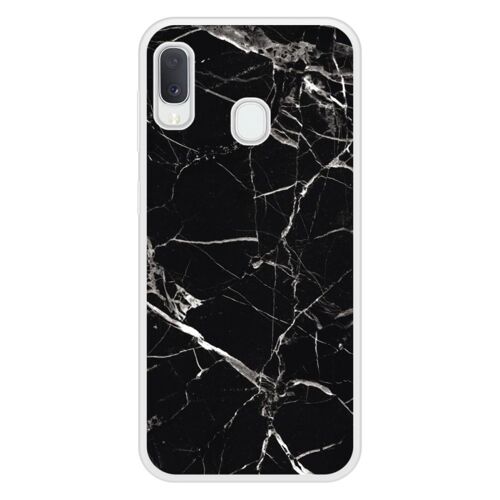 Coque Silicone Renforcée - Compatible Samsung Galaxy A20e - Design Marbre Noir