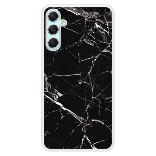 Coque Silicone Renforcée - Compatible Samsung Galaxy A24 - Design Marbre Noir
