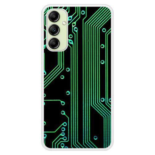 Coque Silicone Renforcée - Compatible Samsung Galaxy A14 - Design Texture Circuit Geek