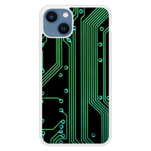 Coque Silicone Renforcée - Compatible Apple Iphone 13 - Design Texture Circuit Geek