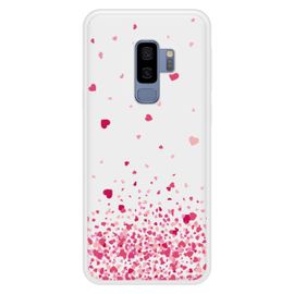 Coque Silicone Renforcée - Compatible Samsung Galaxy S9 - Design Confettis De Coeurs Rose
