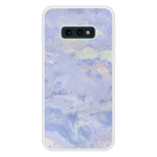 Coque Silicone Renforcée - Compatible Samsung Galaxy S10e - Design Marbre Bleu