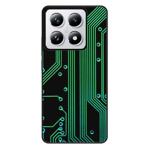 Coque Silicone Renforcée - Compatible Xiaomi 14t 4g - Design Texture Circuit Geek