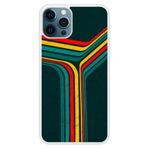 Coque Silicone Renforcée - Compatible Apple Iphone 12 - Design Retro Lines