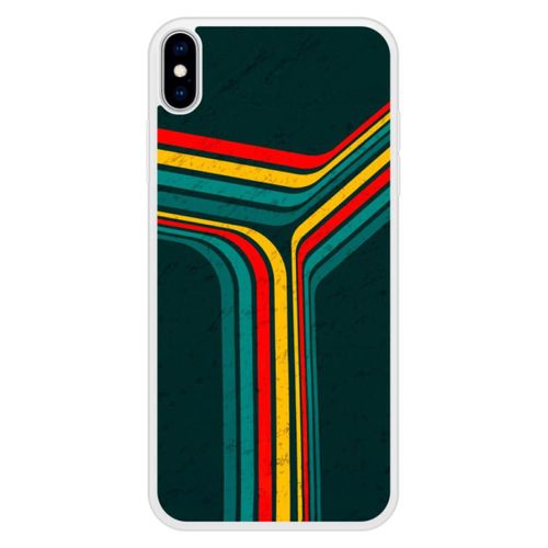 Coque Silicone Renforcée - Compatible Apple Iphone Xs - Design Retro Lines
