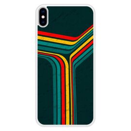 Coque Silicone Renforcée - Compatible Apple Iphone Xs - Design Retro Lines