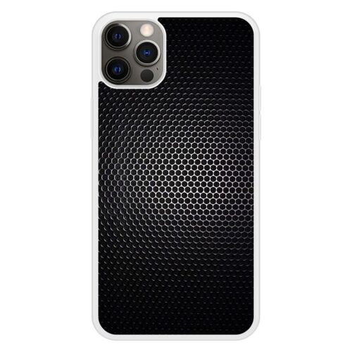 Coque Silicone Renforcée - Compatible Apple Iphone 12 - Design Dark Metal
