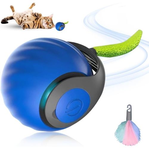 Meimie-Speedy Tail-Jouet Interactif Intelligent Pour Chat-Jouet À Rouler Automatique Pour L'intérieur-Jouet Auto-Mouvement-Rechargeable Par Usb-Bleu