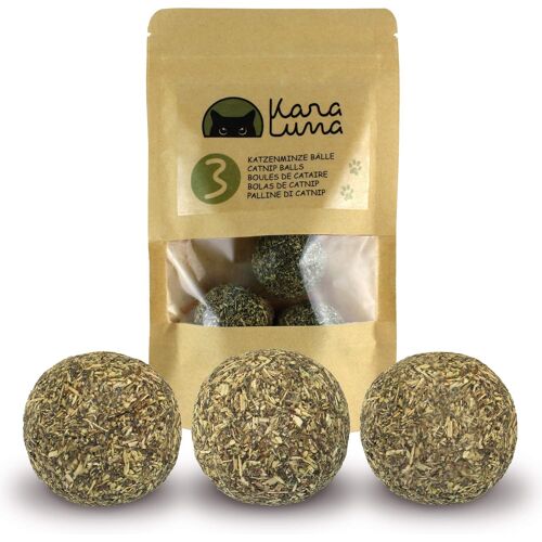 Kalanka-3 Boules D'herbe À Chat I Jouets À Base D'herbe À Chat Séchée Et Pressée 100% Naturelle I Jouets Pour Chats Jouets Pour Chats Boules D'herbe À Chat Activité Chat Balle Ludique Chats