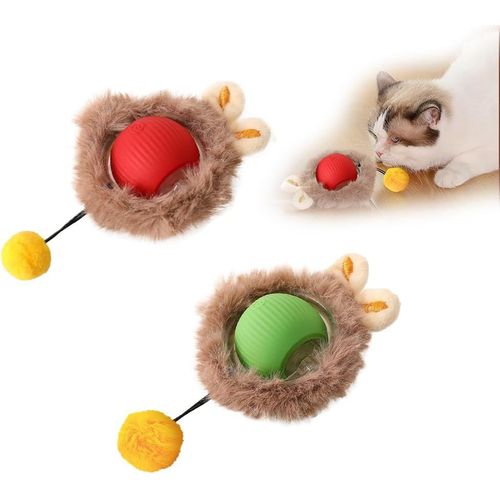Cmws-2 Pièces Jouet Interactif Pour Chat Avec Lumière Led,Boule Électrique Automatique Rechargeable,Balle Interactive Pour Chat,Jouet Intelligent Pour Chat Pour Les Amoureux Des Chats Cadeau (2pcs Pe