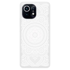 Coque Silicone Renforcée - Compatible Xiaomi Mi 11 - Design Mandala Blanc