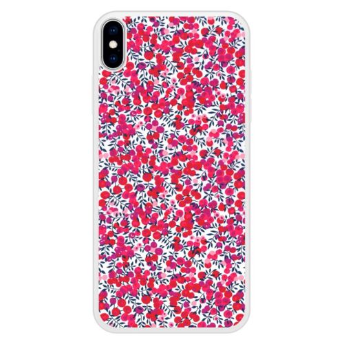 Coque Silicone Renforcée - Compatible Apple Iphone Xs - Design Liberty Wiltshire Rouge