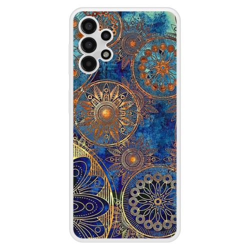 Coque Silicone Renforcée - Compatible Samsung Galaxy A13 - Design Mandalla Bleu