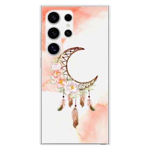 Coque Silicone Renforcée - Compatible Samsung Galaxy S24 - Design Dreamcatcher Lune