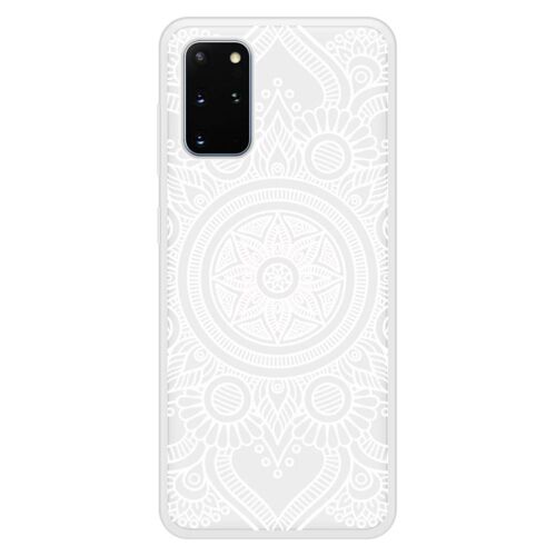 Coque Silicone Renforcée - Compatible Samsung Galaxy S20 - Design Mandala Blanc