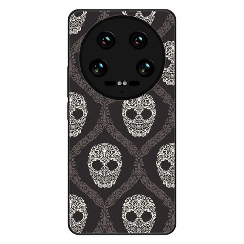 Coque Silicone Renforcée - Compatible Xiaomi 14 Ultra - Design Floral Skull