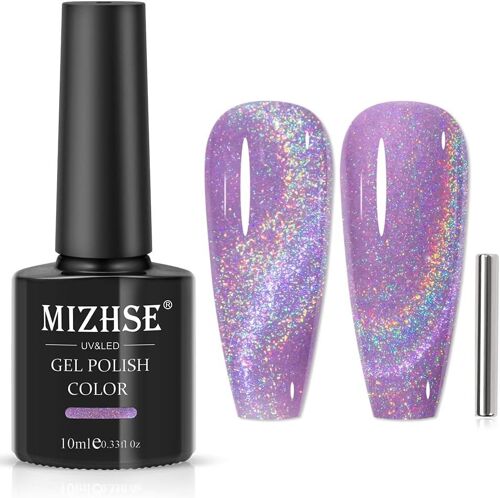 Kal-Cat Eye -Kit De Vernis À Ongles Uv -Arc-En-Ciel -Gel Uv Universel -?il De Chat -Avec Aimant 9d Holographique -Pour Le Design Des Ongles -10 Ml