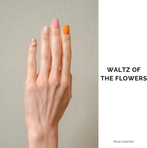 Autocollants À Ongle, 34pcs Nail Art Decal Strip Gel Vernis Adhésif Semi-Permanents De Qualité Professionnell Avec Finition Gel Souple Nails Wraps Pour Femmes Filles, Waltz Of The Flowers 