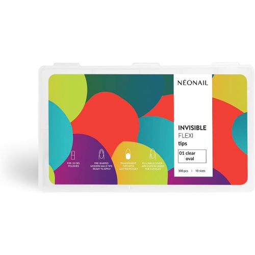Gjhgf-Neonail Faux Ongles Flexibles 01 Clear Oval - Nail Art - Press On Nails - Faux Ongles Court - Kit Faux Ongles - Faux Ongles À Coller - Faux Ongles Long - Fake Nails - Tips Ongles - 300 Pièces 