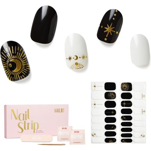 Uur-Autocollant Ongle Gel Uv - 34pcs Stickers Ongles - Faux Ongles En Gel Uv Semi Durci, Extra Long 14 Jours Brillante Et Durable French Nail Art, Cadeau Anniversaire Femme, 