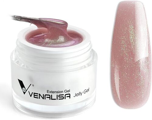 Gel Construction Ongle Uv, Complet Builder Gels Et R¿¿Sines Pour Faux Ongles Formes, Convient Aux D¿¿Butants, 50g (Paillet¿¿ Rose) 