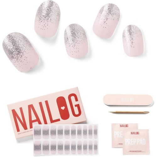 Ongles En Gel Uv Semi Durci - 20 Pcs Autocollants Auto-Adhésifs De Vernis À Ongles,Lampe Uv/Led Requise, Autocollants Pour Nail Art,Idee Cadeau Femme, French Gleam 