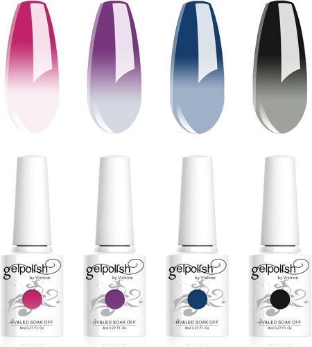Vernis Gels Semi-Permanents, Lot De 4 Couleurs Temp¿¿Rature Changement De Couleur Chameleon Nail Art Vernis ¿¿ Ongles Uv Led Gel Polish Varnish Manucure 8ml C041 