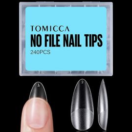 Kal-Amande Court Capsule Americaine Ongle, 12 Tailles Faux Ongles, Avec Valise De Rangement, Pose Americaine Capsule Pour Diy Nail Art 240 Pièces 