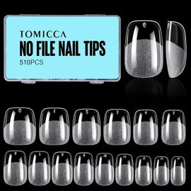 510 Pièces Capsule Americaine Ongle, 15 Tailles Faux Ongles, Cercueil Ultra Court Transparent Couverture Complète, Avec Valise De Rangement, Pose Americaine Capsule Pour Diy Nail Art 