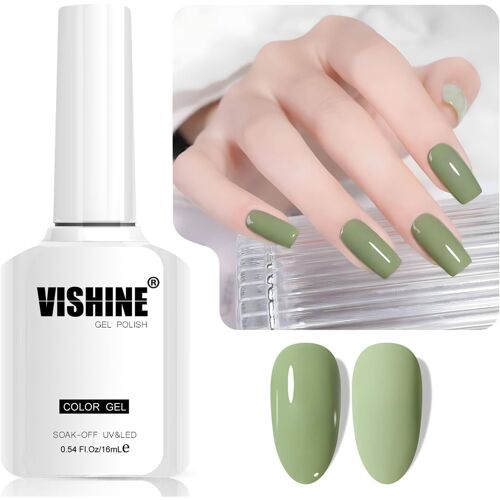 16ml Vernis Gel Semi-Permanent Sage Green Color Vernis À Ongles Gel Soak Off Led Gel Polish Nail Art Designs Manicure Salon Diy At Home Couleur L367 Soft Sage 