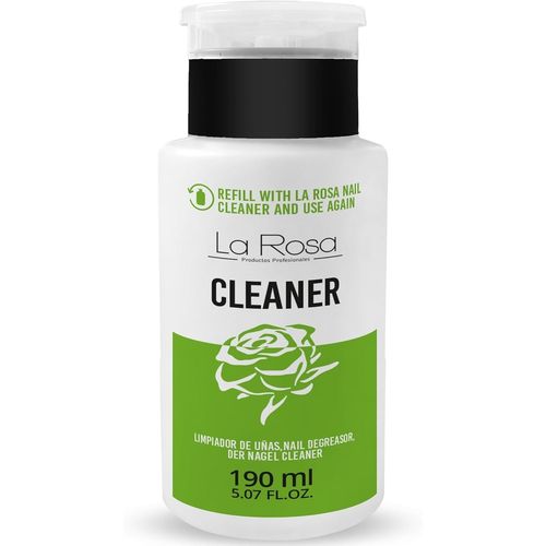 Larosa Nail Cleaner Ongles Degraissant 190 Ml Le Distributeur Avec Pompe Pour Essuyer La Base De Vernis Gel Pour Manucure Uv Led - Pour Désinfecter L`Ongle Et Éliminer Les Couches Collantes, Clenaser 