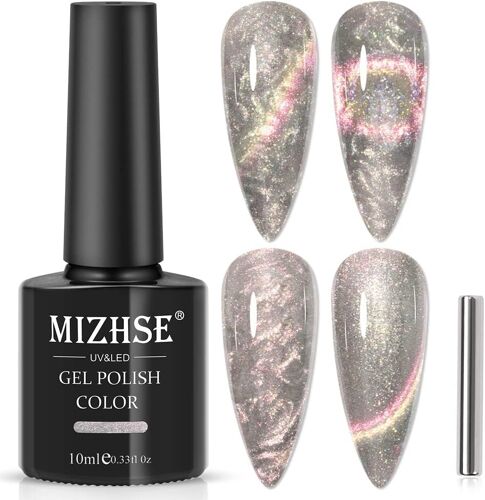 Kal-Cat Eyes Uv Vernis À Ongles Gel Glitter Cat Eye Gel Effet Shell Soak Off Uv Avec 1 Aimant Convient Pour Le Bricolage Et Les Salons De Manucure 10 Ml * 1 